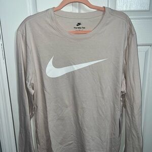 Nike Men's Cream Long Sleeve Tee